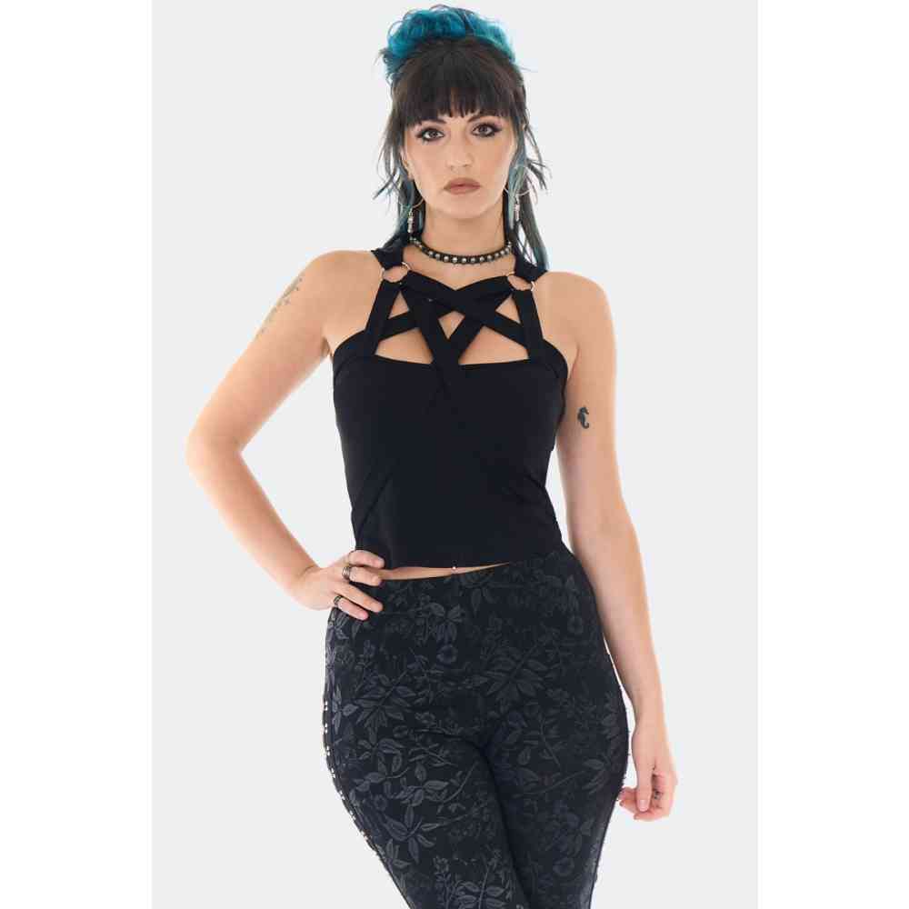 Jawbreaker - Straps And Orings Crop top - Schwarz